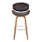 Armen Living Solvang 26" Swivel Brown Faux Leather and Walnut Wood Counter Stool LCSLBABRWA26 - alternate 6
